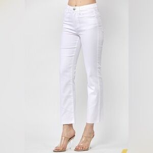 Classic White Mid-Rise Straight Leg Jeans